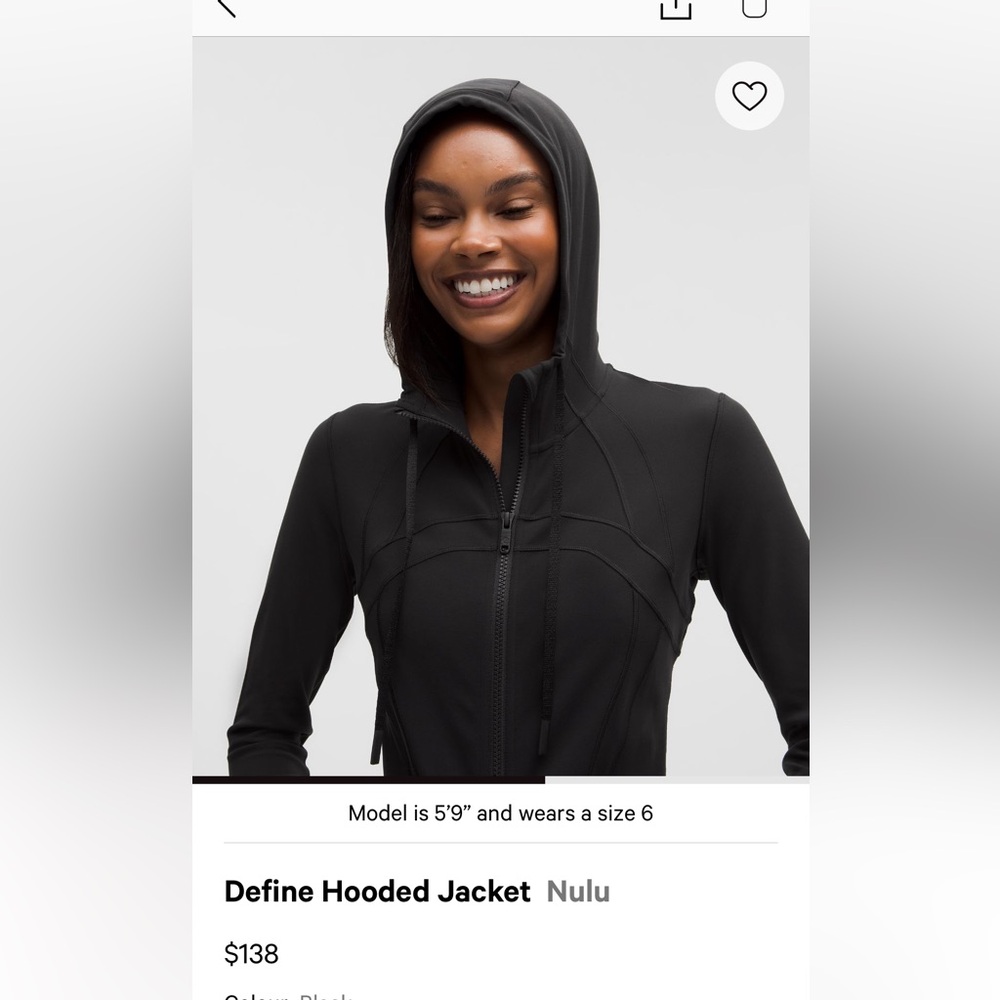 lululemon athletica Black Define Hooded Jacket